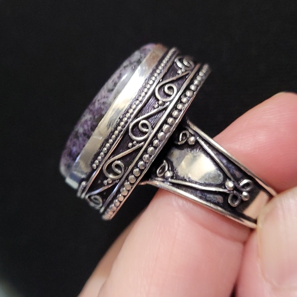 Sterling Silver Charoite Ring - Picture 2 of 7